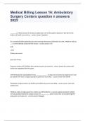 Medical Billing Lesson 16&colon; Ambulatory Surgery Centers question n answers 2023