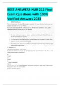 BEST ANSWERS NUR 212 Final Exam Questions with 100&percnt; Verified Answers 2023