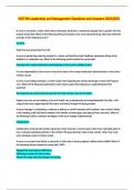VATI RN Leadership and Management Questions and Answers 2022&sol;2023 