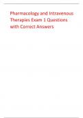 Pharmacology and Intravenous Therapies Exam 1 Questions with Correct Answers