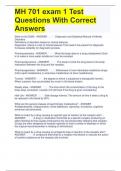 Bundle For MH 701 exam  Test Questions With Correct Answers