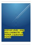 OCR AS LEVEL JUNE 2022 CHEMISTRY A PAPER 2 QUESTION PAPER