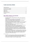 Summary Notes of Tudor Rebellions - AQA Alevel History