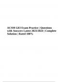 ACSM GEI Exam Practice Questions with Answers | Complete Solution Latest 2023/2024 (Rated A+)