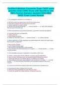 Certified Addiction Counselor Exam CADC exam  &lpar;practice test&rpar;&sol; CADC Exam with Questions and  100&percnt; Correct Answers Updated 2023-2024&sol;  CADC Exam Latest Version