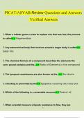 PICAT/ASVAB TEST Review Questions and Answers 2023 (100% Verified Answers by Expert)
