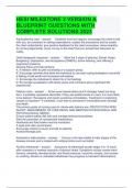 HESI MILESTONE 2 VERSION A BLUEPRINT QUESTIONS WITH COMPLETE SOLUTIONS 2023
