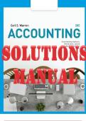 SOLUTIONS MANUAL for Accounting 28th Edition by Carl Warren, Christine Jonick & Jennifer Schneider. ISBN 9781337913256. (Complete Chapters 1-26).