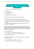 Medical-Surgical Nursing Exam Sample Questions Updated Version 100% Complete Guaranteed A+