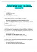 Medical-Surgical Nursing Exam Sample Questions Updated Version 100&percnt; Complete Guaranteed A&plus;