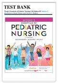 Wong’s Essentials Of Pediatric Nursing 11th Edition Hockenberry  Test Bank