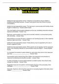 Family Dynamics Exam Questions And Answers