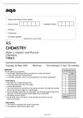 aqa AS  CHEMISTRY Paper 2 Organic and Physical Chemistry(7404/2)May 2023 question paper
