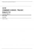 AQA GCSE COMBINED SCIENCE TRILOGY&colon;8464&sol;C&sol;1H JUNE 2020 VERSION 1&period;O FINAL MARK SCHEME