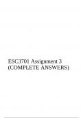 ESC3701 Assignment 3 (COMPLETE ANSWERS)