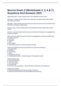 Neuron Exam 2 (Worksheets 2, 3, 6 & 7) Questions And Answers 2023
