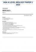 AQA A LEVEL BIOLOGY PAPER 3 2022