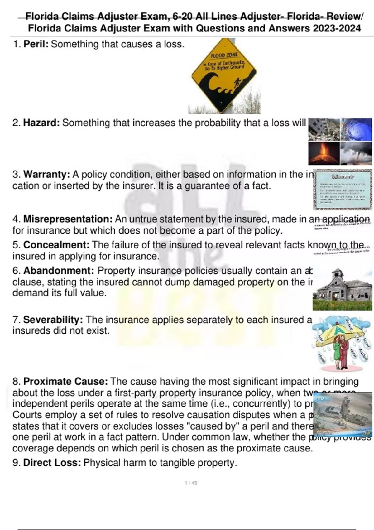 Florida Claims Adjuster Exam 6 20 All Lines Adjuster Florida Review