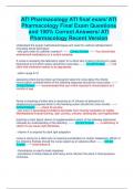 ATI Pharmacology ATI final exam&sol; ATI  Pharmacology Final Exam Questions  and 100&percnt; Correct Answers&sol; ATI  Pharmacology Recent Version