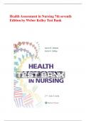 Test Bank for Health Assessment in Nursing 7th seventh Edition by Weber Kelley Test Bank