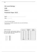 AQA AS Level Biology Paper 1 Predicted Paper 2023 Questions and Answers
