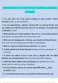 California Driver' License Written Test Practice Questions&vert; questions and answers 2022&sol;2023 verified answers