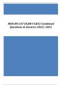 HESI RN CAT EXAM V1&V2 Combined Questions & Answers 2022/ 2023