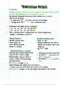 OCR CHEMISTRY A - Transition Metals - detailed notes + practice questions 