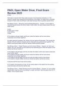 PADI, Open Water Diver, Final Exam Review 2023