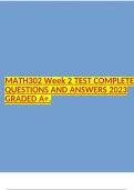 MATH302 Week 2 TEST COMPLETE QUESTIONS AND ANSWERS 2023 GRADED A+.