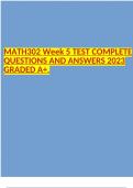 MATH302 Week 5 TEST COMPLETE QUESTIONS AND ANSWERS 2023 GRADED A+.