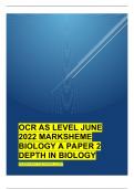 OCR AS LEVEL Biology A H020/02 JUNE 2022 FINAL MARK SCHEME > Depth in biology .