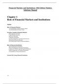 Complete Solution Manual Financial Markets and Institutions 13th Edition Madura  &lpar;Chapter 1-26&rpar;