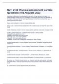 NUR 2180 Physical Assessment Cardiac Questions And Answers 2023