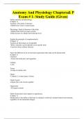 Anatomy And Physiology Chaptera& P Exam # 1- Study Guide (Given)