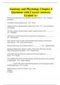 Anatomy and Physiology Chapter 4 Questions with Correct Answers Graded A&plus;