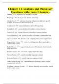 Chapter 1-4 Anatomy and Physiology Questions with Correct Answers