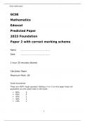 EXDEXCEL GCSE Mathematics Predicted Paper 2023 Foundation Paper 2 with correct marking scheme