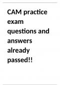 CAM practice exam questions and answers already passed&excl;&excl;