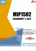 MIP1502 Assignment 3 (DISTINCTION ANSWERS) 2023 (787060)