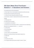 SSI Open Water Diver Final Exam: Sections 1 – 6 Questions and Answers