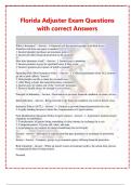 Florida Adjuster Exam Questions with correct Answers 2023