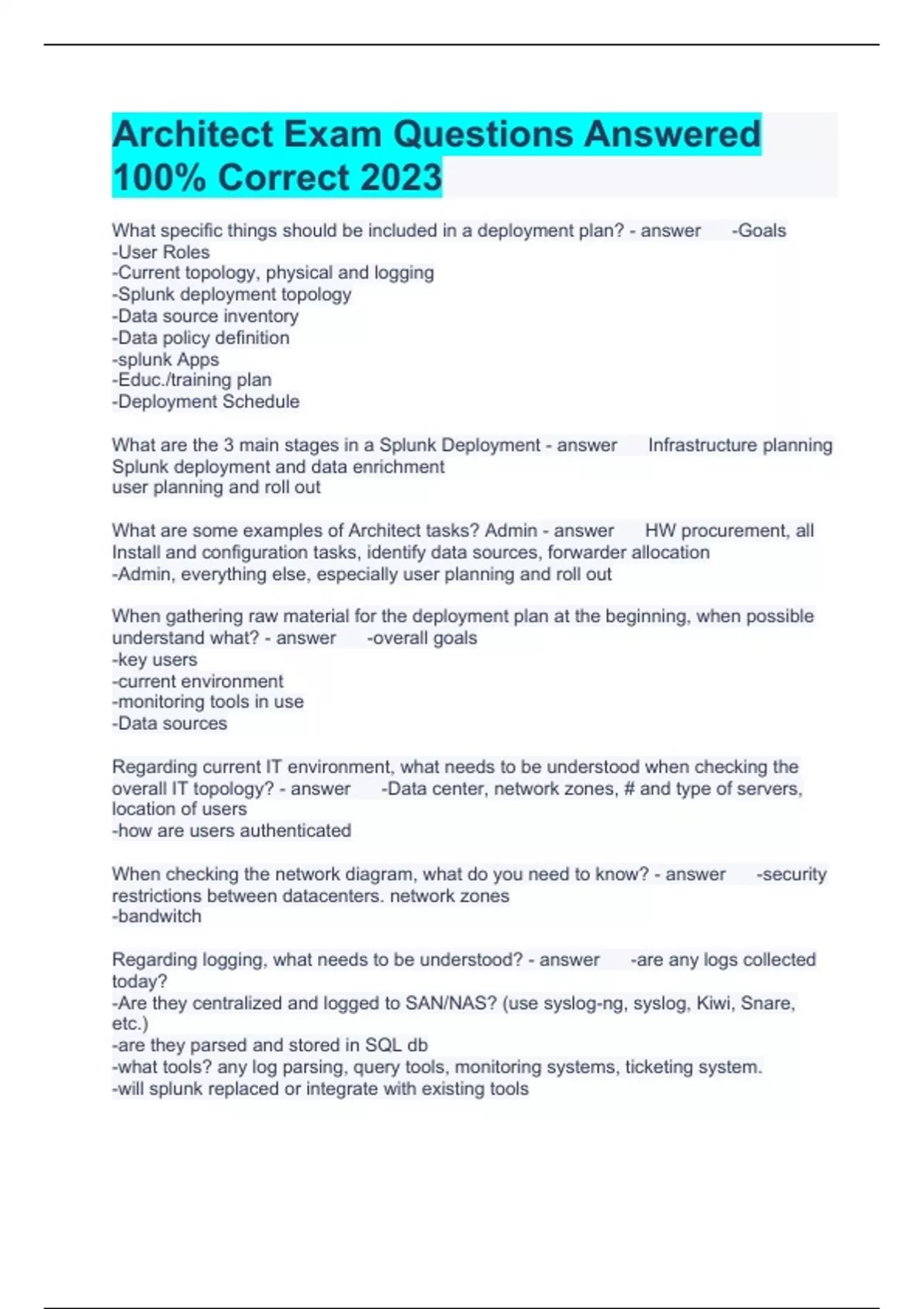 Architect Exam Questions Answered 100 Correct 2023 Sophos Stuvia US