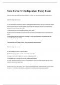 State Farm Fire Independent Policy Exam 2023 with 100% correct answers