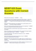 NEIEP 625 Exam Questions with Correct Answers 