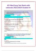 ATI Med Surg Test Bank with rationale 2023/2024 Graded A+