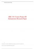 SBE-310 Week 7 Part 3 – Entrepreneur Research Paper