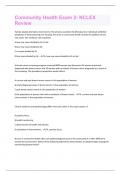 Community Health Exam 2- NCLEX Review &vert;Question with 100&percnt; correct Answer &vert; Verified