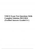 VMCE Exam Test Questions With Complete Solution 2023/2024 (Verified Answers Graded A+)