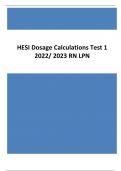 HESI Dosage Calculations Test 1 2022/ 2023 RN LPN